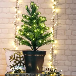 LED Weihnachtsbaum im Blumentopf - 50 warmweißen LED - H: 55cm - Batterie - Time...