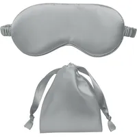 Schlafmaske Frauen Damen, Seide super weiche Augenmaske Augenschirm, Lichtblockierende Schlafmasken für Reisen, Nickerchen, Hause (Grau)