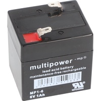 MultiPower MP1-6 Akku PB Blei, 6 Volt 1000mAh, Anschluss