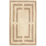RugVista Chateau, Badematte, Moderne Teppiche, 70 x 120 cm, Rechteckig, Niedriger Stapel, Maschinenwäsche, Natural/Beige