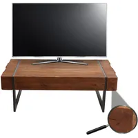 MCW TV-Rack MCW-A15, Fernsehtisch Lowboard TV-Tisch, Tanne Holz rustikal