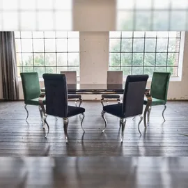 KAWOLA Stuhl LEIA Esszimmerstuhl Barock Velvet grau