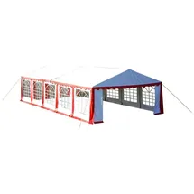 vidaXL Ersatzdach Dachplane Zeltdach Seitenteile 10 x 5 m Rot&Weiß