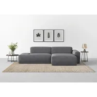 TRENDMANUFAKTUR Ecksofa TRENDMANUFAKTUR "Braga, mit hochwertigem Kaltschaum, L-Form, in Cord erhältlich", grau (dunkelgrau), B:275cm H:72cm T:160cm, 92% Polyester, 8% Nylon, Sofas, modernes Sofa, Couch mit hohem Sitzkomfort, 275/72/160 cm (B/H/T), Topseller