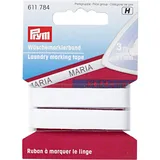 Prym 611784 Wäschemarkierband CO aufbügelbar 11 mm weiß