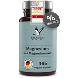 Magnesium Kapseln - 365 Stück (1 Jahr) - 667 mg Magnesium-Oxid, davon 400 mg ELEMENTARES reines Magnesium - ohne Zusatzstoffe - laborgeprüft - Made in Germany - Balanced Vitality