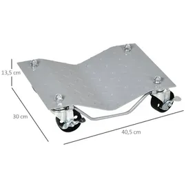 DURHAND Wagenheber Stahl 40,5L x 30B x 13,5H cm grau 2 Stücke mit 4 Rollen