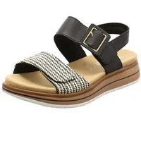 REMONTE D1J53, Frauen Sandalen,lose Einlage,offene Schuhe,Strandschuhe,Riemen,Riemchen,halteriemen,schwarz Kombi (02),40 EU