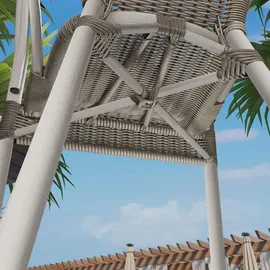 GGM Möbel ARGOS Bistro Rattanstuhl 4 St.  Grau  stapelbar