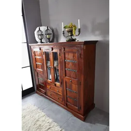 Massivmoebel24 Highboard 160 x 142 x 50 cm Braun
