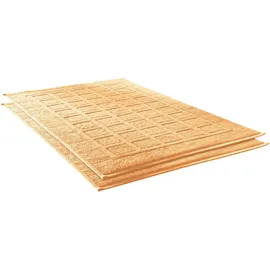 Dyckhoff Badematte DYCKHOFF "Planet" Gr. 10, rot (apricot), H:3mm, Baumwolle, Badematten, Badematte, Baumwolle, 2er Set Hotelmatte