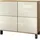Vladon Rova 92,5 x 84,5 x 35 cm Gelb / Creme Hochglanz
