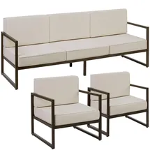 Tectake Comosa Garten-Loungeset für 5 Personen braun