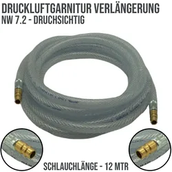 9 mm PVC Druck Press Luft Kompressor Schlauch Verlängerung Stecker-> Stecker PN ...