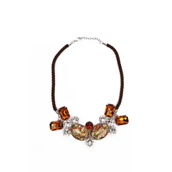 Kette mit Anhänger "Vania", Damen, Gr. one size, Kunstfaser, braun, COLLEZIONE ALESSANDRO, Basic, Halsketten, in toller Farmbkombination