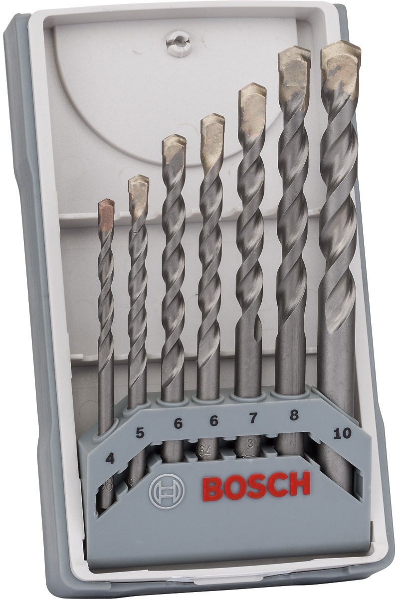 Bosch Betonbohrer CYL-3 Set, Silver Percussion, 7-teilig, 4, 5, 6, 6, 7, 8, 10 mm - 2607017082