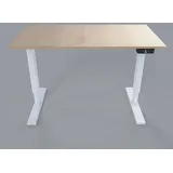 Bisley Home Tisch, Metall, Gestell 396 weiß Platte 014 ahorn, Medium