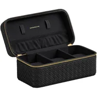 Songmics home Uhrenbox mit Bezug und Innenfutter in Tintenschwarz