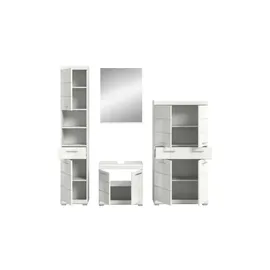 Möbel Kraft Badmöbel-Set Schloonsee 186 x 191 cm Weiß