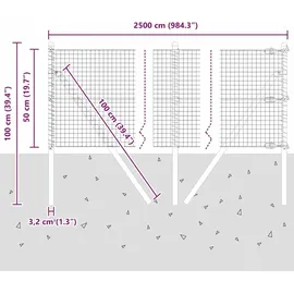 vidaXL Maschendrahtzaun 0,5 x 25 m Grün/Stahl