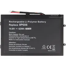 AccuCell Akku passend für Dell Alienware M11x, M14X, Li-Polymer, 14,8V, 4190mAh, 62Wh, built-in, ohne Werkzeug