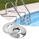 2 Stück Schwimmbadleiter Rosettenabdeckplatte Edelstahlplatte mit Hoher Härte für 4,2 cm Leiterrohr Poolleiter Innenstopfen für Unterirdisches Schwimmbad