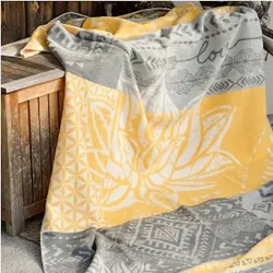 Plaid Decke Lotus - mit Motiv Lotus | 140 x 200 cm