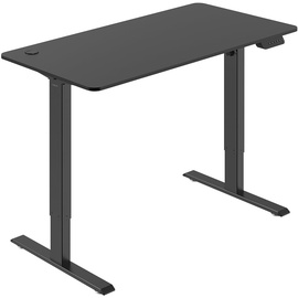 Logilink Elektrisch höhenverstellbarer Schreibtisch, 1 Motor, 720–1140 mm, schwarz mit Tischplatte (schwarz)
