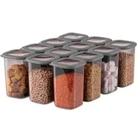 hermiaconcept Vorratsdosenset anthrazit 10 x 10 x 16,5 cm 1,2 l 12-teilig
