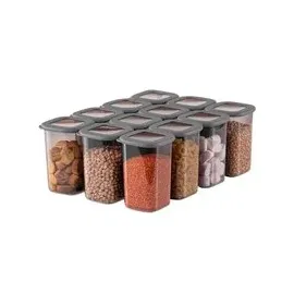 hermiaconcept Vorratsdosenset anthrazit 10 x 10 x 16,5 cm 1,2 l 12-teilig