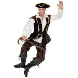 Metamorph Kostüm Piratenoutfit für Männer braun, Nix für Landratten: Piratenkostüm im gepflegten Look braun 54
