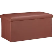 Relaxdays Sitzbank mit Stauraum, Kunstleder, faltbar, gepolstert, Flur, Schlafzimmer, hbt 37,5 x 76,5 x 38,5 cm,