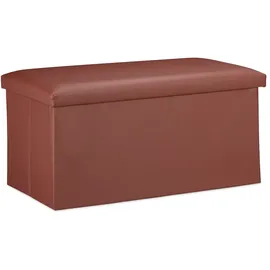 Relaxdays Sitzbank mit Stauraum, Kunstleder, faltbar, gepolstert, Flur, Schlafzimmer, hbt 37,5 x 76,5 x 38,5 cm,
