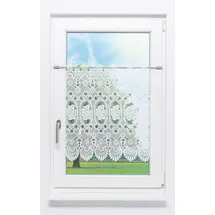 Plauener Spitze® Scheibengardine Blumenspitze (1 St), transparent, HxB 47x178.5cm weiß 178 cm x 47 cm