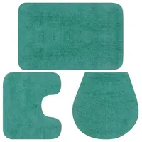 vidaXL Badematten-Set 3-tlg. Stoff Türkis