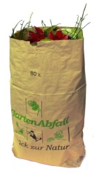 BIOMAT® Gartenabfallsäcke aus Kraftpapier 80-120 l PSG-80-ZF , 1 Karton = 10 x 25 = 250 Abfallsäcke