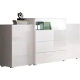 INOSIGN Sideboard »URBAN III«, Moderne Kommode mit 3 Schubladen und 4 Fächern, Breite 150 cm, weiß