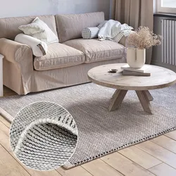 Myflair Möbel & Accessoires Wollteppich »Anisa«, rechteckig, 10 mm Höhe, Wendeteppich, meliert, reine Wolle, handgewebt, Wohnzimmer Myflair Möbel & Accessoires creme/grau B: 60 cm   1 St.