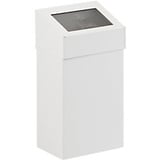 DutchDesign Push-Mülleimer mit Druckdeckel Pulverbeschichtetes Aluminium 18 L 27,7 (B) x 17 (T) x 50 (H) cm Weiß