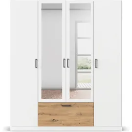 Rauch Drehtürenschrank Bari 180 x 210 x 54 cm Weiß/Eiche Artisan