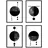 Nacnic Poster Set. mit 4 Geometrische Monden im Schwarz und Grautönen. A4.