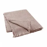 BLOMUS -Tola- Decke, mit Waffelpiquée-Muster, aus hochwertig gewebtem Kunstfaser/Wollgemisch, 130 x 180 cm, Farbe Bark (66118)