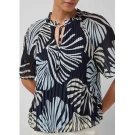 s.Oliver Festliche Chiffon-Bluse mit Plissee und Rüschen Blau 44