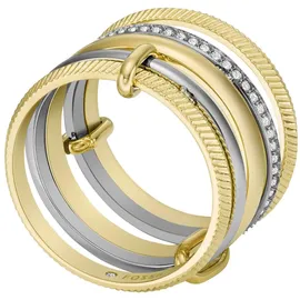 Fossil Prestack-Ring für Damen All Stacked Up Edelstahl Bicolor,