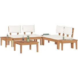 vidaXL Gartenlounge-Set 3-tlg. braun/creme