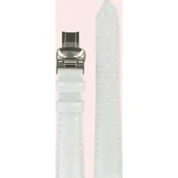 Certina - Leder Lederarmband 17mm/14mm C600017804 - alligator-prägung,rind,weiß