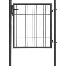 Floraworld Einstabmattenzaun Einzeltor 94 x 100 cm Schwarz/Stahl
