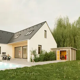 TIMBELA Gartenhaus 4,12 x 2,79 m Terra Brown