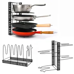 Pfannen Regal 4 Ablagen - 38x21x25 Deckel Organizer Küche Zubehör Topf Organizer
