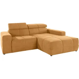 DOMO collection »Brandon Sitzbelastung 140 kg, kleine Ausführung B/T/H: 214/100/80 cm«, Mit Kopfteilverstellung, auch in Leder und Cord, L-Form orange